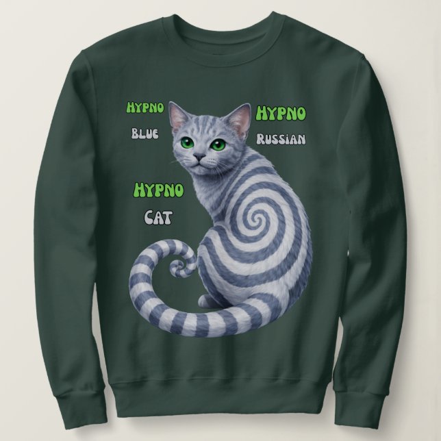 Moletom Gato Hipno Azul Russo (Frente do Design)