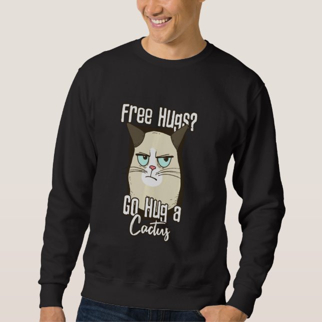 Moletom Gato Irritado Abrindo Um Cactus (Frente)