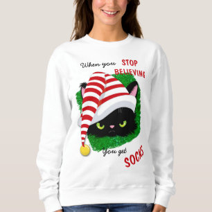 Moletom Gato Irritado Verde Você Tem Meias De Natal