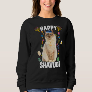 Moletom Gato Judeu Kippah Happy Shavuot Matzah Shavuot Hol
