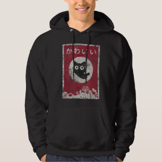 Moletom Gato Kawaii Gato Negra Japonês de Animação Negra C
