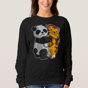 Moletom Gato Listrado Tigre & Panda Animais Fofos Para Mul