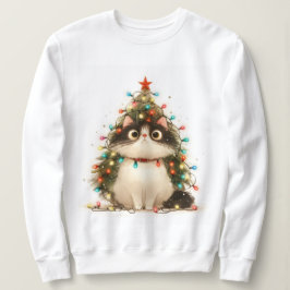 Moletom Gato Louco Em Luas De Natal Engraçado