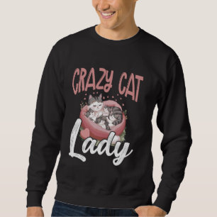 Moletom Gato Louco Senhora Engraçada Meninas Engraçadas Mu