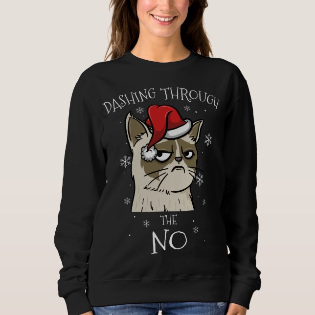Moletom Gato Lover Xmas Oferece Presentes Sem Chr Grumpy (Frente)