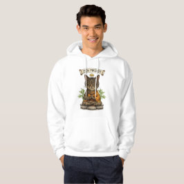 Moletom Gato Mestre Zen Engraçado Relaxado Gato Tabby Cinz