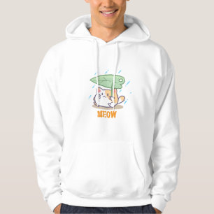 Moletom gato miou na chuva em uma design incrível