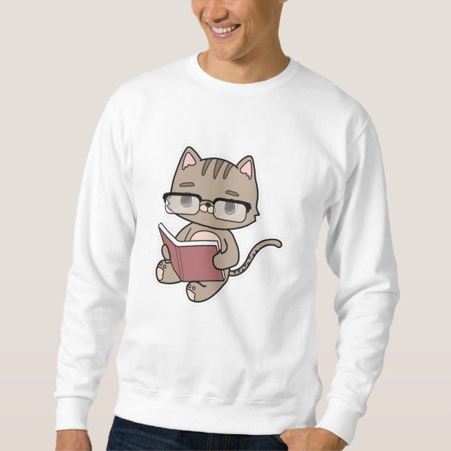 Moletom Gato na Leitura com Livro (Frente)