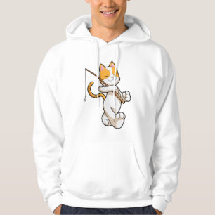Moletom Gato na pesca com vara de pesca