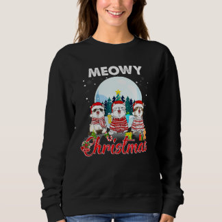 Moletom Gato Natal Meowy Catmas Chapéu Papai Noel Xmas Cri