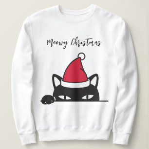 Moletom Gato Negro de Natal engraçado