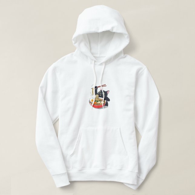Moletom "Gato Negro Fome com Ramen" (Frente do Design)