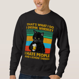 Moletom Gato Negro Que É O Que Eu Faço Eu Bebo Whiskey Eu