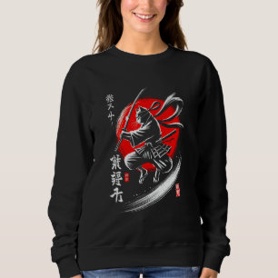 Moletom Gato Ninja Japonês Samurai Guerreiro Japão Mamãe P