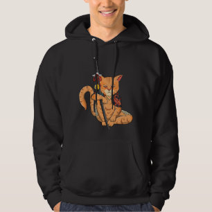 Moletom Gato Ninja Samurai Japonês Kawaii Tatuagem Gráfica