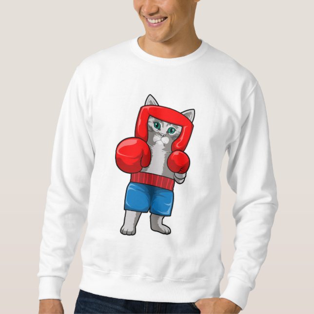 Moletom Gato no Boxing com luvas in a box (Frente)