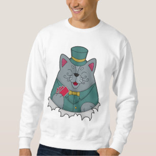 Moletom Gato no pôquer com cartas de pôquer
