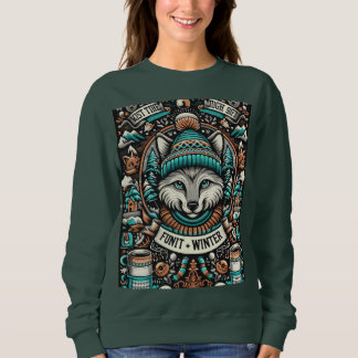 Moletom Gato num Chapéu de inverno