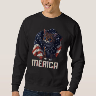 Moletom Gato Patriótico EUA 4 De Julho Bandeira Americana