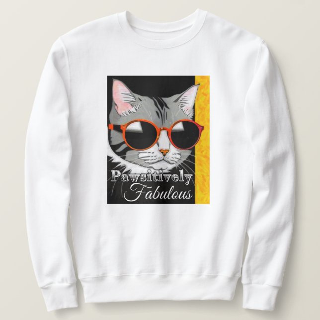 Moletom Gato Pawsitivamente Fabuloso (Frente do Design)