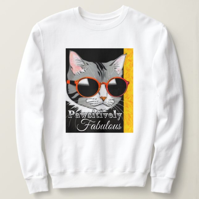 Moletom Gato Pawsitivamente Fabuloso (Frente do Design)