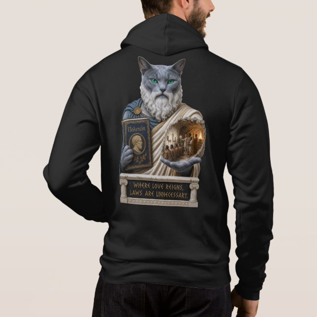 Moletom Gato Plato Azul Russo (Verso)