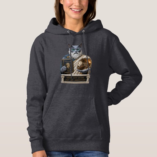 Moletom Gato Plato Azul Russo (Frente)