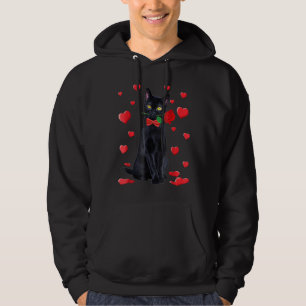 Moletom Gato Preto Com Dia de os namorados Rosa Namorados