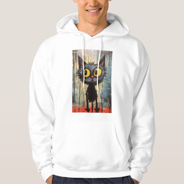 Moletom Gato Preto Com Olhos Amarelos (Frente)