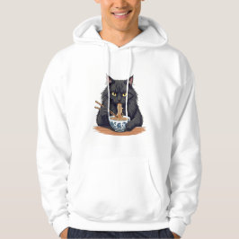 Moletom Gato Preto Comendo Macarrão – Gato Ramen Engraçado