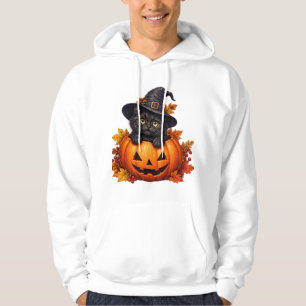 Moletom Gato Preto Dentro da Abóbora de Halloween