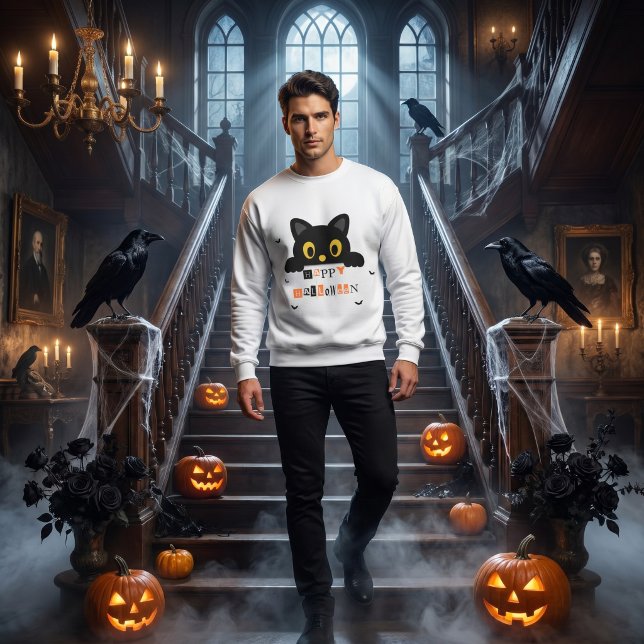 Moletom Gato Preto Fofo de Halloween (Criador carregado)