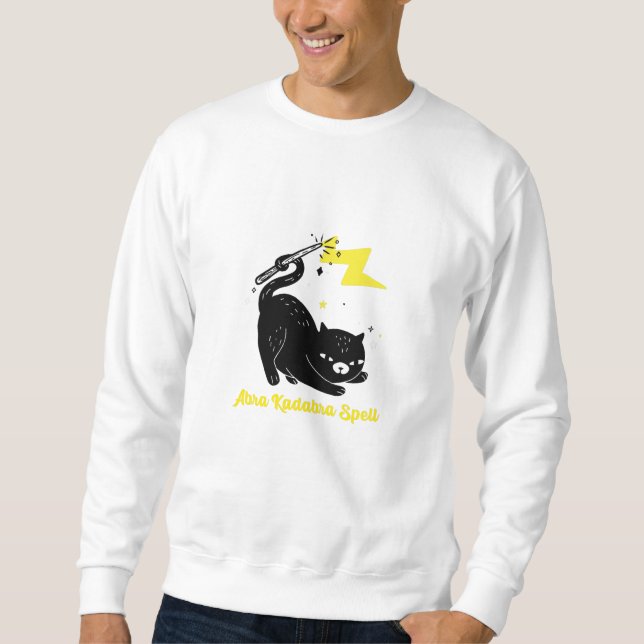 Moletom Gato preto mago - Feitiço Abra Kadabra (Frente)