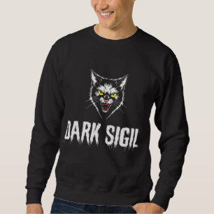 Moletom Gato Preto Mau Símbolo Sombrio Arte Metal Gótico