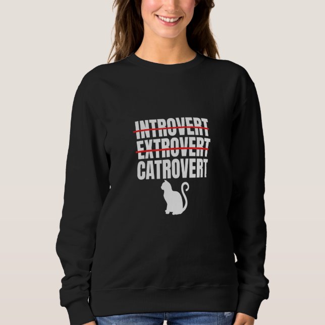 Moletom Gato Proprietários de Gatos Introvertido Extrovert (Frente)