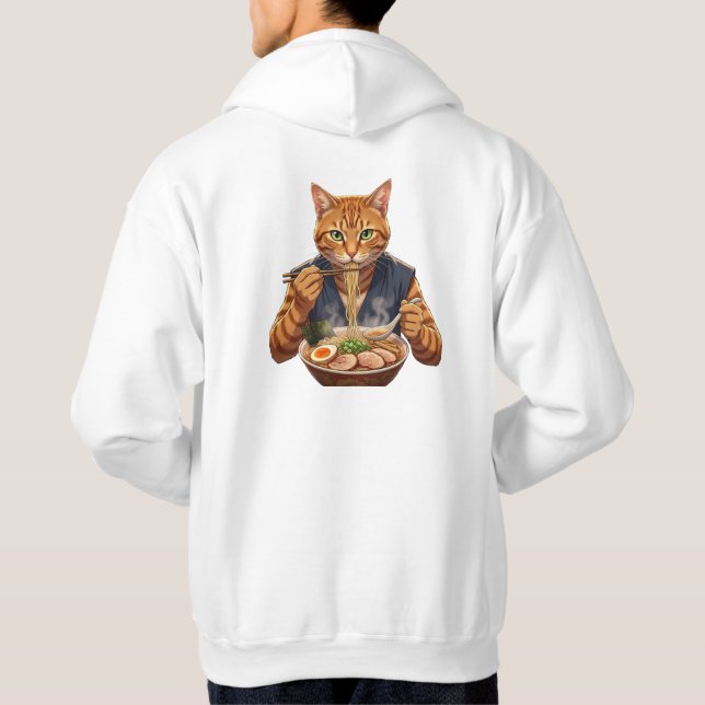 Moletom Gato Ramen Estético – Estilo de Vida Premium (Verso)