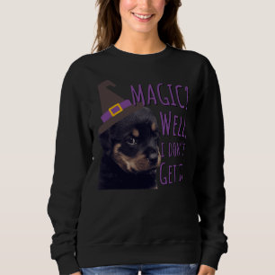 Moletom Gato Rótweiler Magia Bem Eu Não Entendo