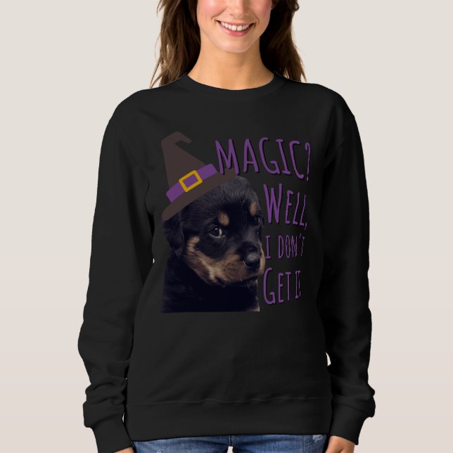 Moletom Gato Rótweiler Magia Bem Eu Não Entendo (Frente)