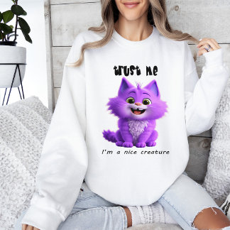 Moletom Gato Roxo Fofo | Confie em Mim Sou uma Bela Criatu