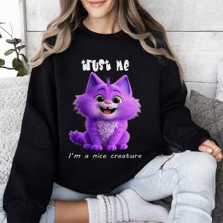 Moletom Gato Roxo Fofo | Confie em Mim Sou uma Bela Criatu