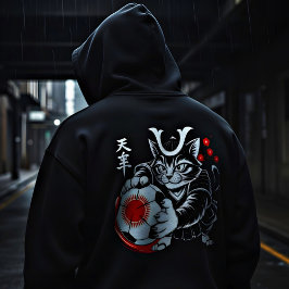Moletom Gato Samurai Artístico Japão Futebol para fã de fu