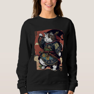 Moletom Gato Samurai Estético Japão Bushido Gatos