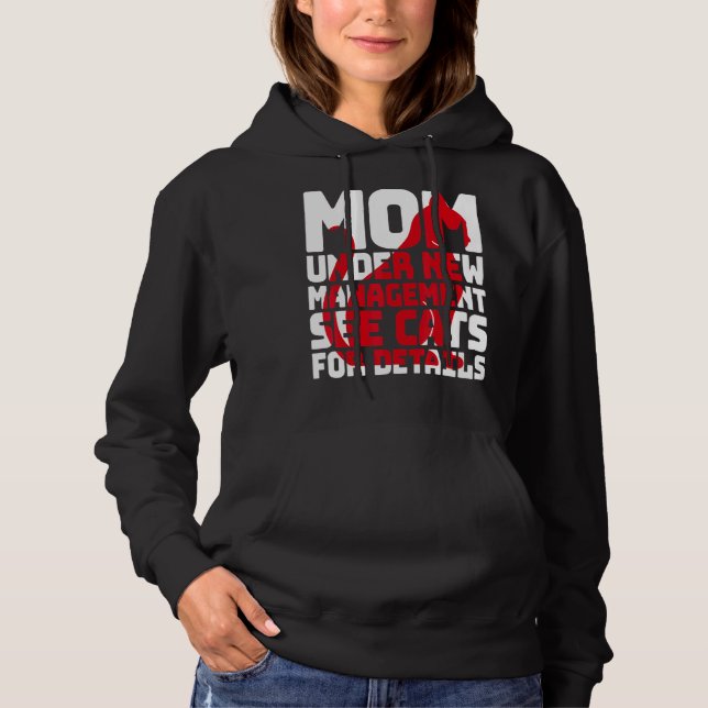 Moletom Gato Sarcástico Humor Mãe Sob Nova Gestão (Frente)