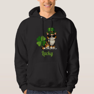 Moletom Gato Sortudo Dia de São Patrício Leprechaun Calico