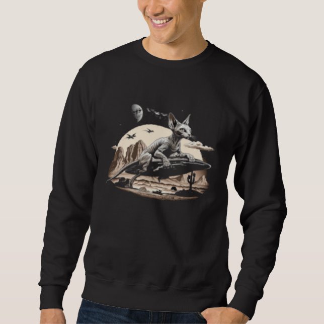Moletom Gato Sphynx Alien OVNI Extraterrestre  1 (Frente)