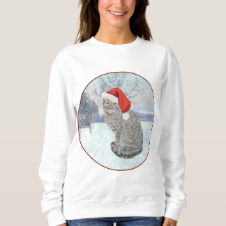Moletom Gato Tabby de Natal Nevado