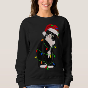Moletom Gato Tuxedo Miau Papai Noel Tuxie Luzes da Árvore