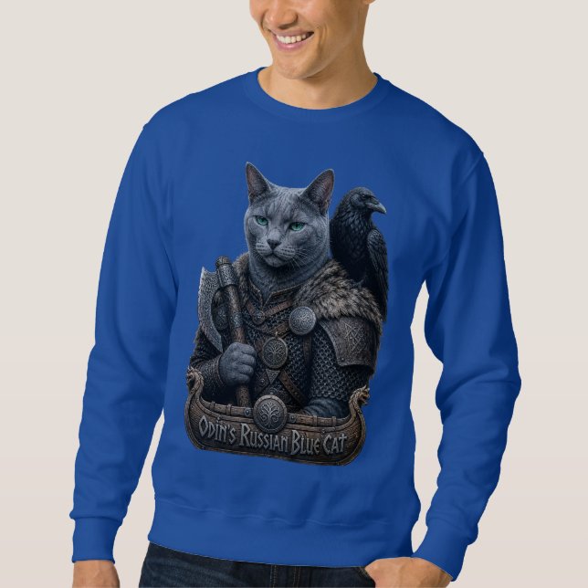 Moletom Gato Veterano Russian Blue Odin (Frente)