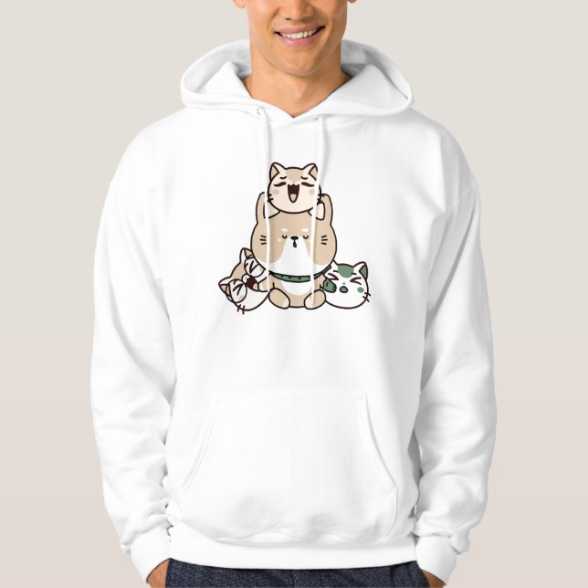 Moletom Gato Zen Meditando com Prótese de Mão (Frente)