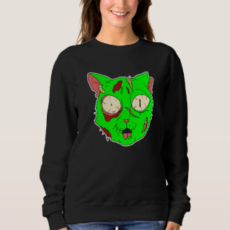 Moletom Gato Zumbi Fácil Fantasia de Halloween Assustador 